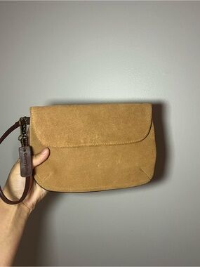 Bath & Body Works Tan Suede Wristlet Clutch